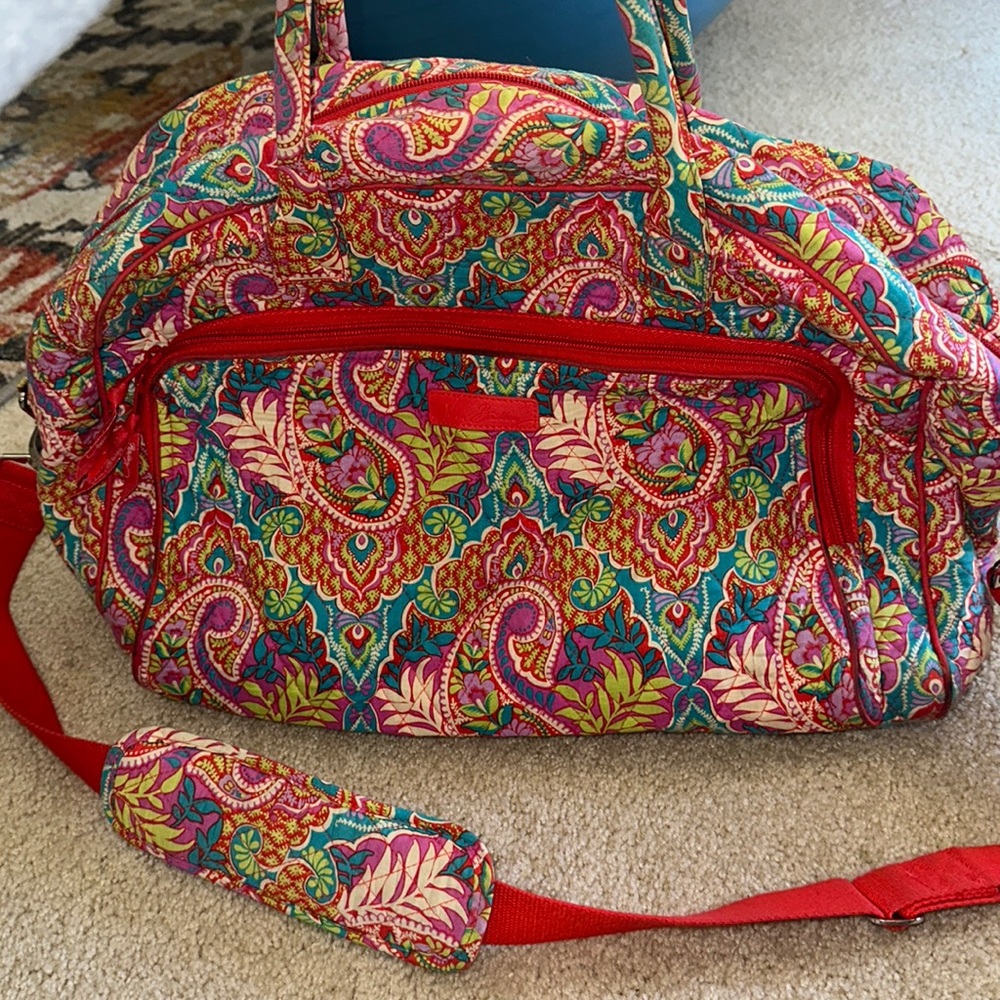 Vera Bradley colorful paisley floral duffel bag